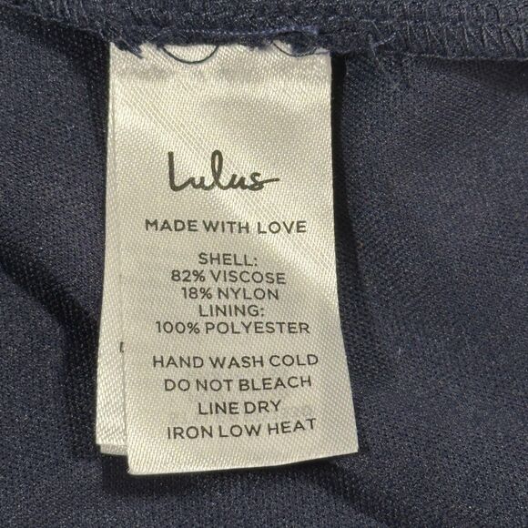 NWT Lulus Dress XL Navy Blue Metallic Floral Velvet Sheer Long Sleeve Whimsygoth - Picture 7 of 14